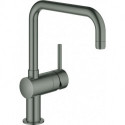 Mitigeur d'évier monocommande Minta 32488 DN15 U-sortie graphite dur brossé