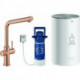Robinet et Boiler Red Duo 30327 30327 M-Size L-sortie or rose vif