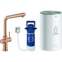 Robinet et Boiler Red Duo 30327 30327 M-Size L-sortie or rose vif