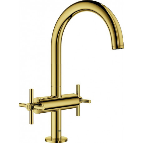 Mitigeur lavabo Atrio 21019 DN15 L-Size Poignée en croix or brillant