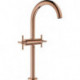 Mitigeur lavabo Atrio 21044 XL-Size Kreuzgriff or rose vif