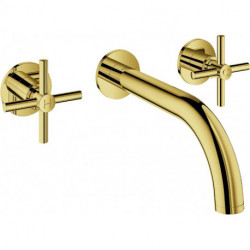 Mitigeur lavabo 3 trous Atrio 20164 FMS Poignée en croix or brillant