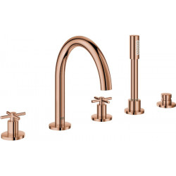 Mitigeur lavabo 5 trous Atrio 19923 FMS Poignée en croix or rose vif