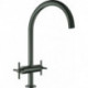 Robinet de cuisine 2 levier chrome graphite dur brossé