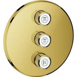 Robinet à encastrer triple Smart Control 29122 FMS rond or brillant