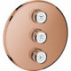 Robinet à encastrer triple Smart Control 29122 FMS rond or rose vif
