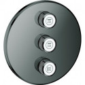 Robinet à encastrer triple Smart Control 29122 FMS rond graphite dur