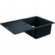 Evier K400 31639 1 bassin 780x500mm avec ATF droite/gauche granit noir