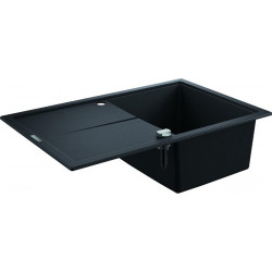 Evier K400 31639 1 bassin 780x500mm avec ATF droite/gauche granit noir