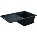 Evier K400 31639 1 bassin 780x500mm avec ATF droite/gauche granit noir