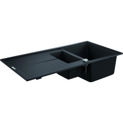 Evier K400 31642 1.5 bassin 1000x500mm avec ATF droite/gauche granit noir