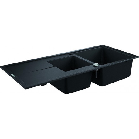 Evier K400 31643 2 bassin 1160x500mm avec ATF droite/gauche granit noir