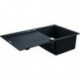 Evier K500 31644 1 bassin 860x500mm avec ATF droite/gauche granit noir