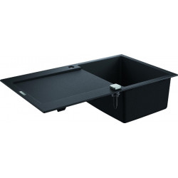 Evier K500 31644 1 bassin 860x500mm avec ATF droite/gauche granit noir