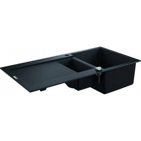 Evier K500 31646 1.5bassin 1000x500mm avec ATF droite/gauche granit noir