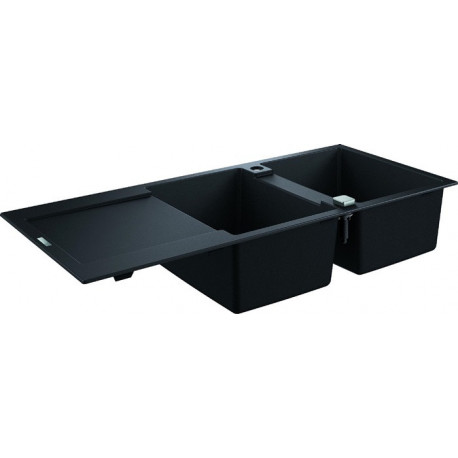 Evier K500 31647 2 bassin 1160x500mm avec ATF droite/gauche granit noir
