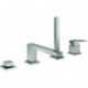 Set mitigeur de baignoire EUROCUBE acier