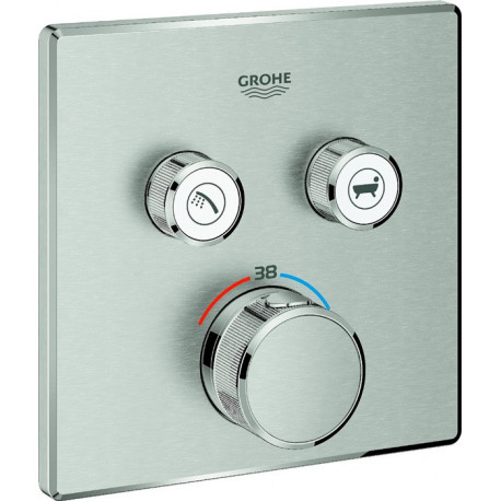 Termostato GROHTHERM SMARTCONTROL angular, 2 válvulas de cierre supersteel GROHE