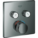Thermostat GROHTHERM SMARTCONTROL angulaire, 2 robinets d'arrêt graphite dur GROHE