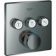 Thermostat GROHTHERM SMARTCONTROL angulaire, 3 vannes d'arrêt graphite dur GROHE