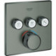 Thermostat GROHTHERM SMARTCONTROL angulaire, 3 robinets d'arrêt graphite dur brossé GROHE
