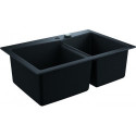 Evier K700 31657 2 bassin 838x559mm installation gauche granit noir