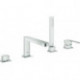 Mitigeur lavabo murale 4 trous PLUS acier