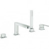 Mitigeur lavabo murale 4 trous PLUS acier