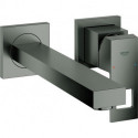 Mitigeur lavabo 2 trous EUROCUBE Wd-mon saillie 231mm graphite dur brossé
