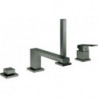 Set mitigeur de baignoire EUROCUBE graphite dur brossé