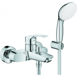 Robinet de baignoire monocommande EUROSMART avec Ensemble de douche chromé