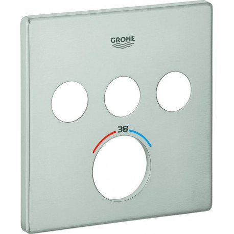 Rosace Grohe 49042 pour SmartControl UP-THM carré avec 3 ASV acier