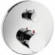 Set finition mitigeur thermostatique encastré, robinet d'arrêt/inverseur chroméé