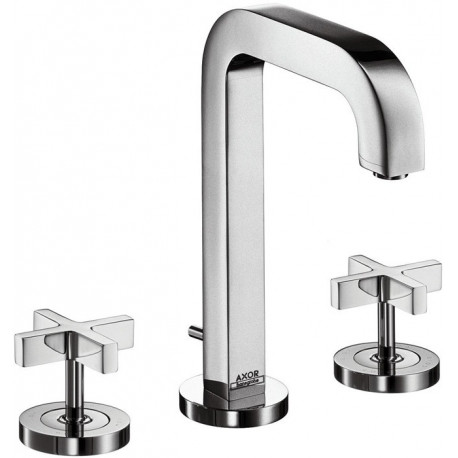 Mél lavabo 170 3 trou s Poignées Croisillons bec 140 mm av tirette et vidage chromé 