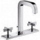 Mél lavabo 170 3 trou s Poignées Croisillons bec 140 mm av tirette et vidage chromé 