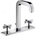 Mél lavabo 170 3 trou s Poignées Croisillons bec 140 mm av tirette et vidage chromé 