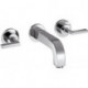 Set fin mél lav mural 3 trou s poign man, bec 162mm, bonde écoulement libre chromé 