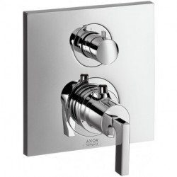 Set de finition therm encastré av robinet d'arrêt/inverseur poignée manette chromé 
