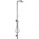 Barre de douche thermostatiqueavec tête de douche galette Ø 240 mm chroméé