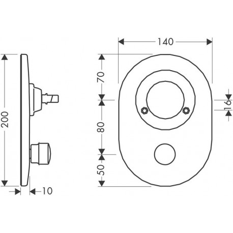 Kit de conversion HG Mélangeur de bain UP avec fond de tube-br chromé 