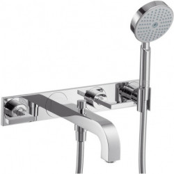 Set de finition mél bain/douche 3 trou s encastréavec plaque chroméé