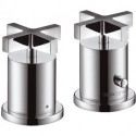 Set fin therm 2 trou s montage bord baignoire ou plage carrelage poign crois chromé 