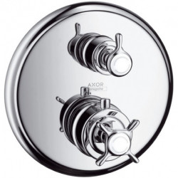 Set de finition avec therm encastréavec robinet d'arrêt et inverseur, chroméé