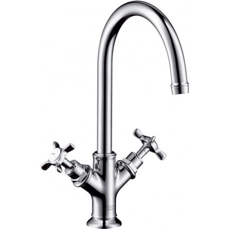 Mélongeur de lavabo sans tirette ni vidage chroméé