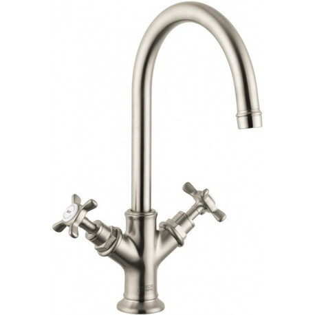 Mélongeur de lavabo sans tirette ni vidage nickel brossé