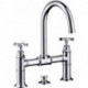 Mélongeur lavabo 220 à pontavec tirette et vidage chroméé