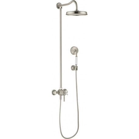 Showerpipe thermostatique nickel brossé