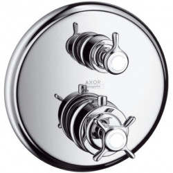 Set de finition mitigeur thermostatique encastréavec robinet d'arrêt, chroméé