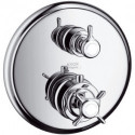 Set finition avec therm encastréavec robinet d'arrêt et inverseur, nickel brossé