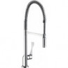 mitigeur cuisine semi-pro aspect acier inox